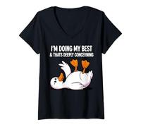 Mujer Estoy Haciendo mi Mejor Esfuerzo Que es profundamente concerniente al Pato Divertido Camiseta Cuello V