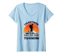Mujer Estoy Jubilado Ahora Solo Quiero Hacer Senderismo Retiro Retro Caminata Camiseta Cuello V