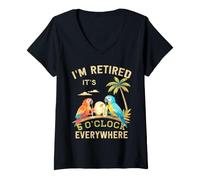 Mujer Estoy Jubilado - Son Las 5 en Punto en Todas Partes - 5 Oclock en algún Lugar Camiseta Cuello V
