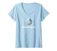 Mujer Estoy Pensando Original y Divertida Frase para Hombre Mujer Camiseta Cuello V, Azul Bebé, M