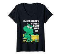 Mujer Estoy tan feliz que podría simplemente S.hi.t Camiseta Cuello V