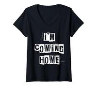 Mujer Estoy volviendo a casa Camiseta Cuello V
