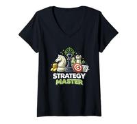 Mujer Estrategia Maestro Pensamiento Estratégico Diseño de mentalidad Camiseta Cuello V