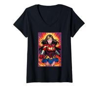 Mujer Estrella de acción Super Hero Girl Camiseta Cuello V