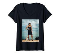 Mujer Estrella del Tenis de Wimbledon Serena Williams Michael Grecco Camiseta Cuello V