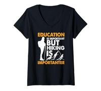 Mujer Estudiar Es Bueno Pero Caminar Es Mejor Camiseta Cuello V
