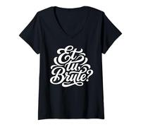 Mujer Et tu, Cita Latina Bruta Historia de la Antigua Roma Camiseta Cuello V