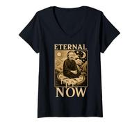 Mujer Eterno Ahora Tiempo Zen Mindfulness Presente Momento Camiseta Cuello V
