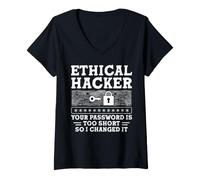 Mujer Ethical Hacker Your Password Is Too Short So I Changed It Camiseta Cuello V