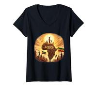 Mujer Ethiopian Flag Rasta Africa Rising Again from Ethiopia Camiseta Cuello V