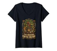 Mujer Etiopía etíope etíopes The Original Coffee Culture Camiseta Cuello V