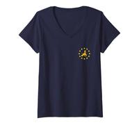 Mujer EU European Union Flag Country Map of Member Nations Europe Camiseta Cuello V