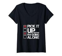 Mujer Euchre Partner Pick It Up Voy Solo Camiseta Cuello V