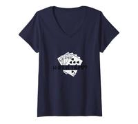 Mujer Euchre: ¿Qué es el Juego de Cartas de Triunfo con Estrategia? Camiseta Cuello V