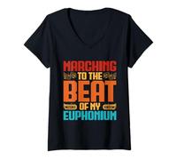 Mujer Euphonium Marching The Beat Baríton Banding Band Camiseta Cuello V