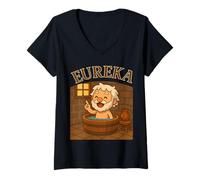 Mujer ¡Eureka! Arquímedes Momento Baño Genial Camiseta Cuello V