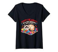 Mujer Every Blanket IS A Cat Magnet ON Purpose Camiseta Cuello V