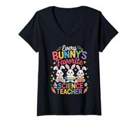 Mujer Every Bunny Favorite Science Teacher Easter Bunny Science Camiseta Cuello V