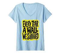 Mujer Every Tear A Wall We Survived Yellow Streetwear Art Camiseta Cuello V