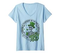 Mujer Everybody In The Pub Gettin Tipsy St Patricks Skeleton Camiseta Cuello V