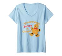 Mujer Everyone Loves A Ginger Bread Man Camiseta Cuello V