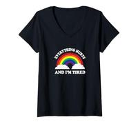 Mujer Everything Hurts & Im Tired Ironic Existential Meme Lover Camiseta Cuello V