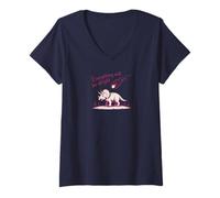 Mujer Everything Is Alright Dinosaur Asteroid Chaos Graphic Retro Camiseta Cuello V