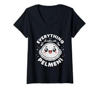Mujer Everything Is Better with Pelmeni Camiseta Cuello V
