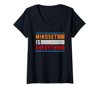 Mujer Everything Is Mindset Inspirational Mind - Cita Motivacional Camiseta Cuello V