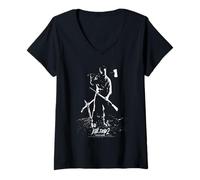 Mujer Evil Dead 2 Ash Silhouette with Weapons Horror Movie Camiseta Cuello V