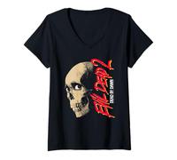 Mujer Evil Dead 2 Dead by Dawn Skull Design Horror Movie Camiseta Cuello V