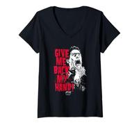 Mujer Evil Dead 2 Give Me Back My Hand Ash Horror Movie Camiseta Cuello V