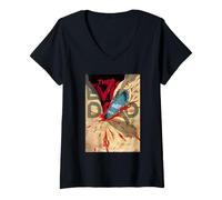 Mujer Evil Dead Horror Ash Williams Bloody Motosierra Halloween Camiseta Cuello V