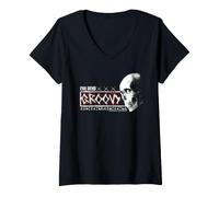 Mujer Evil Dead Película de Terror Groovy Skull Halloween Camiseta Cuello V