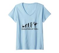 Mujer Evolución del Yoga Camiseta Cuello V