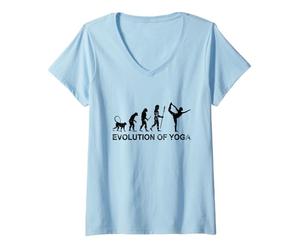 Mujer Evolución del Yoga Camiseta Cuello V
