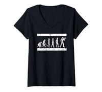 Mujer Evolución Jugador de Paintball Humor Táctico Camiseta Cuello V