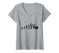 Mujer Evolution Gamer Hombre Humor Idea Regalo Divertido Juego Camiseta Cuello V