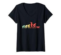 Mujer Evolution Gato Amante Gato Felino Mascota Miau Amor Gatos Camiseta Cuello V
