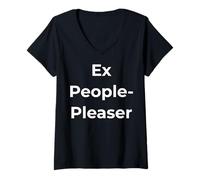 Mujer Ex People Pleaser, Cotización de Trabajo de recuperación de Agotamiento Camiseta Cuello V
