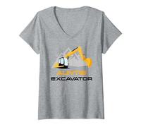 Mujer Excavator Women's Construction Fun Matching Family - Auntie Camiseta Cuello V
