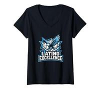 Mujer Excelencia Latina Mes de la Herencia Hispana Cultura Camiseta Cuello V