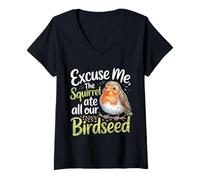 Mujer Excuse Me The Squirrel Ate All Our Birdseed |- Camiseta Cuello V