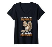Mujer Excuse Me The Squirrel Ate All Our Birdseed Camiseta Cuello V