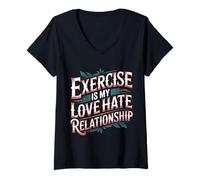 Mujer Exercise Is My Love Hate Relationship Workout Fitness - Camiseta Cuello V