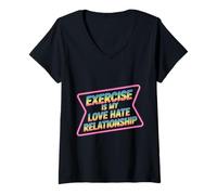 Mujer Exercise Is My Love Hate Relationship Workout Fitness - Camiseta Cuello V