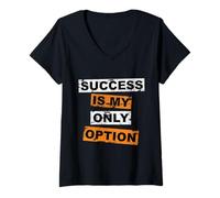 Mujer éxito es mi única opción Lettering inspiración motivación Camiseta Cuello V