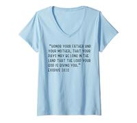 Mujer Éxodo 20:12 Honra a tu Padre y a tu Madre, Que tu Camiseta Cuello V