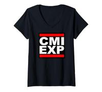 Mujer Expatriado en Chiang MAI Tailandia CMI EXP Nómada Digital Camiseta Cuello V