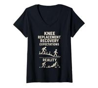 Mujer Expectativas de recuperación del reemplazo de Rodilla Camiseta Cuello V